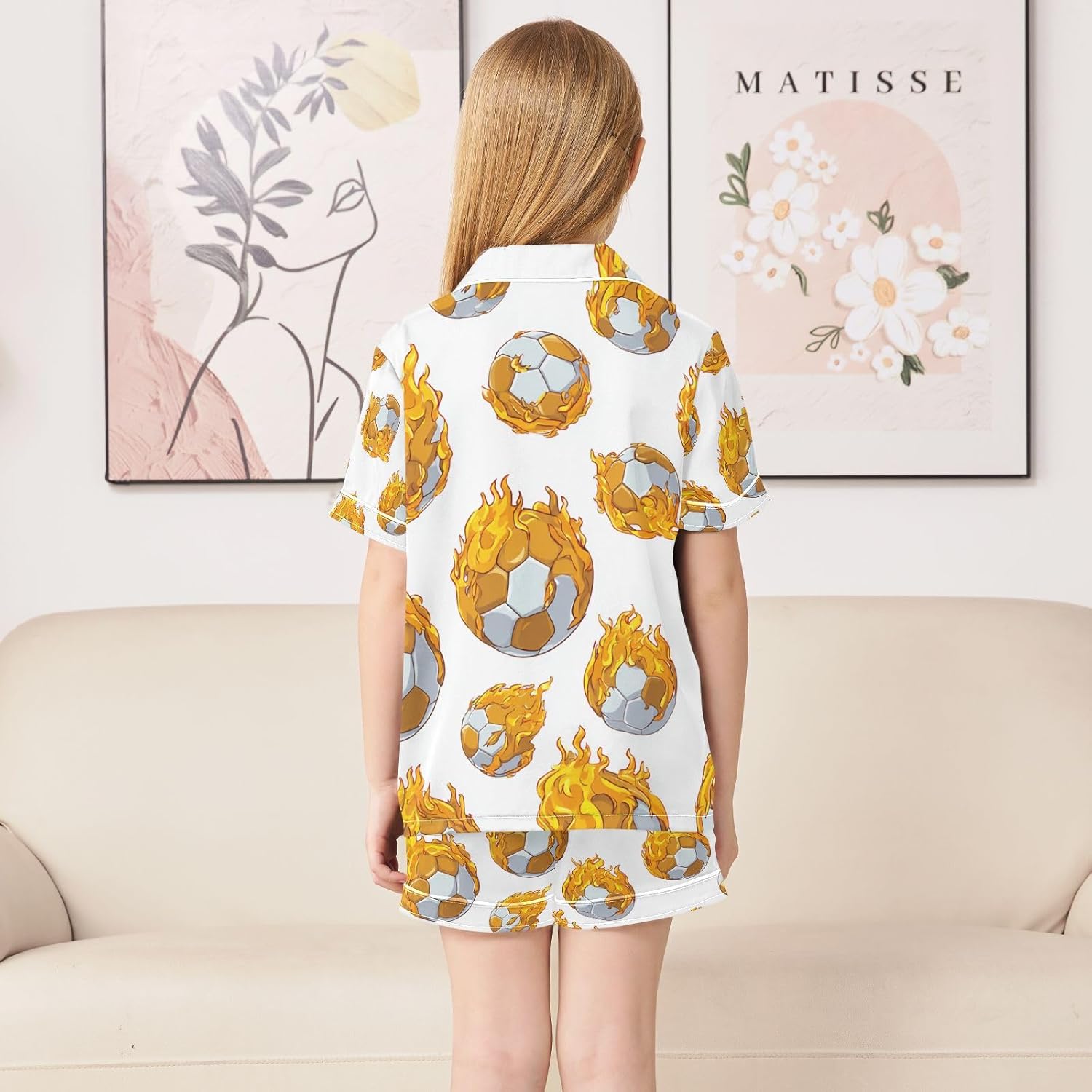 Silk Pajamas Sets Soft Satin 2 Piece Pjs Set Short Sleeve Sleepwear Nightwear