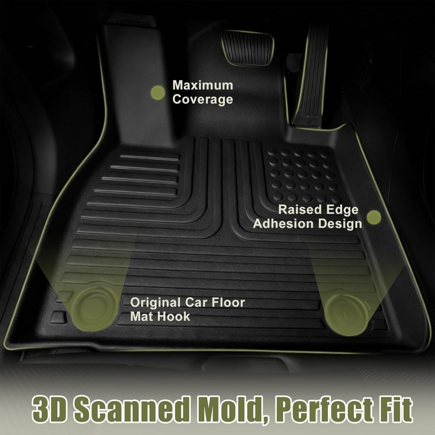 Priprilod Floor Mats Fit for Kia Optima 2011-2015 All Weather Protector TPE Floor Liners Custom Fit Car Mats Non-Slip