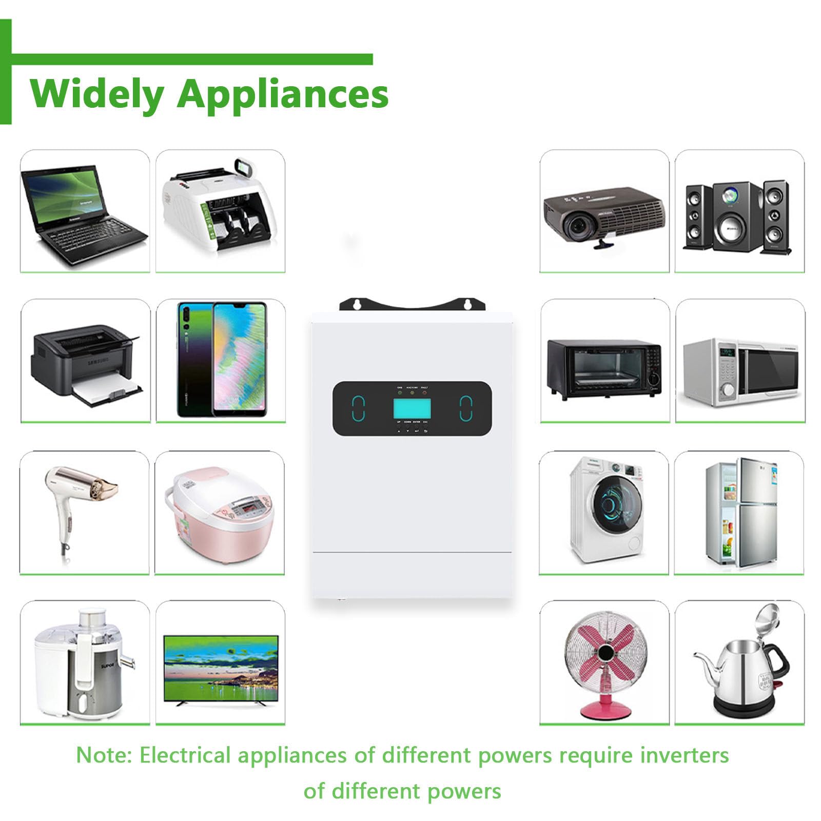 Inverter Solare da 3300 W, Inverter a Onda sinusoidale Pura, convertitore per Camper Fuori Rete Solare per Famiglie, Adatto per batterie al Piombo e al Litio,48V