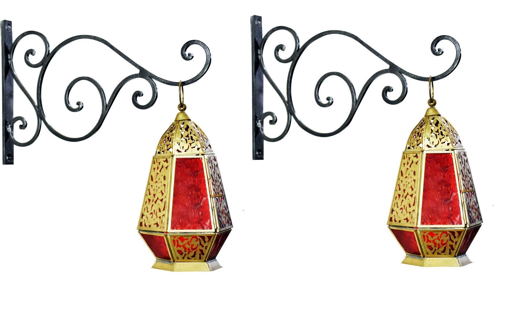 Set of 2 Wall Bracket for Hanging Bird Feeders & Houses Planters Lanterns Wind Chimes Hanging Baskets Ornaments String Lights, As Wall Brackets & More-image-4