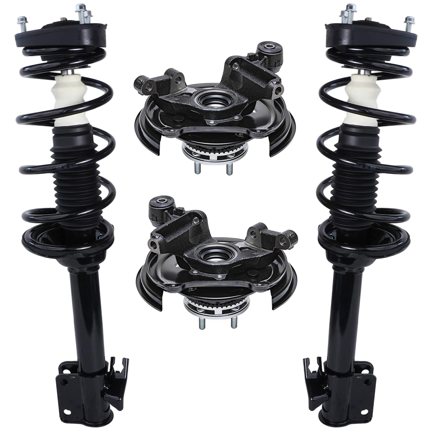Detroit Axle - Rear Steering Knuckles &amp; Wheel Hub Bearings Struts w/Coil