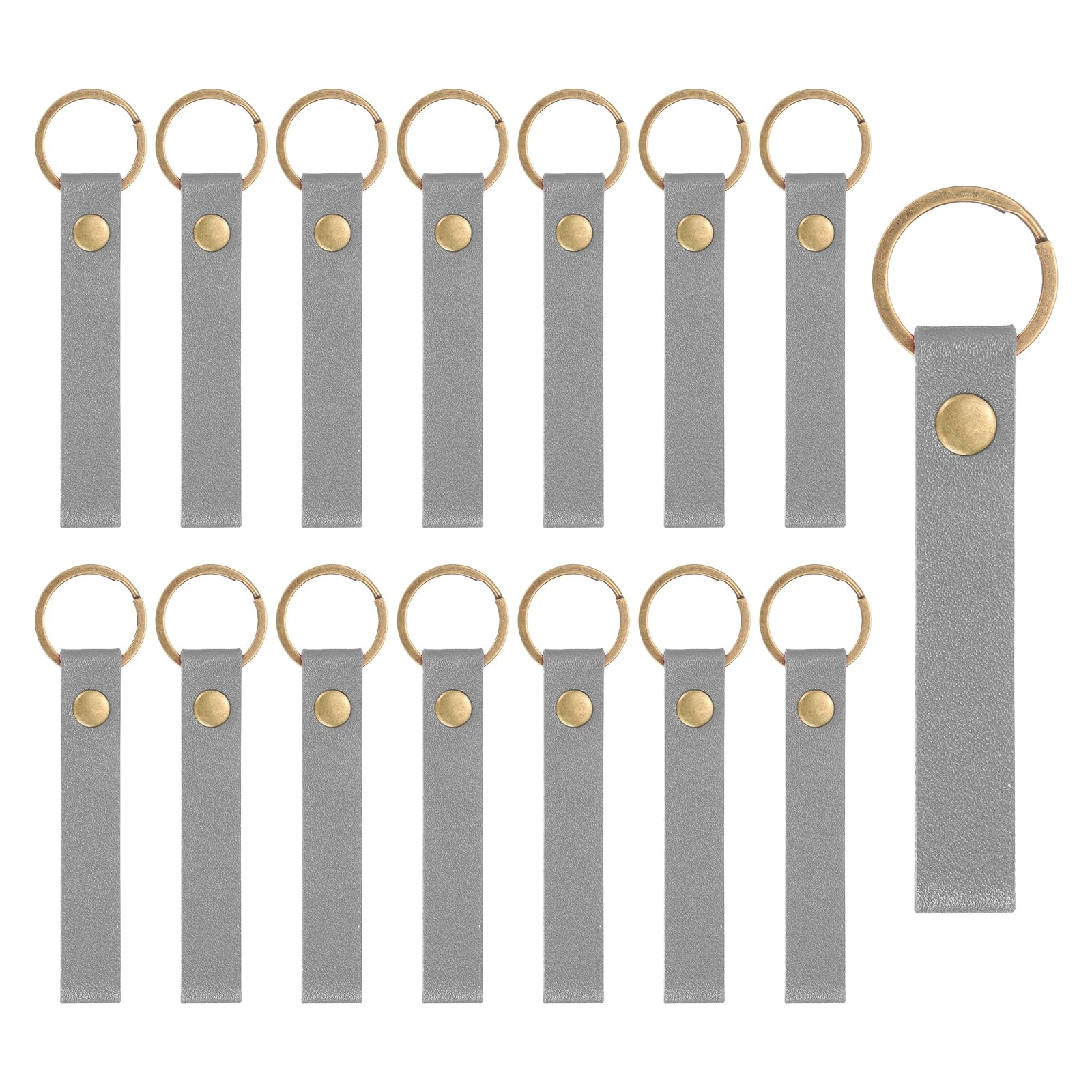 Porte-clés vierges cuir synthétique gris pour gravure vinyle et fournitures de bricolage DIY