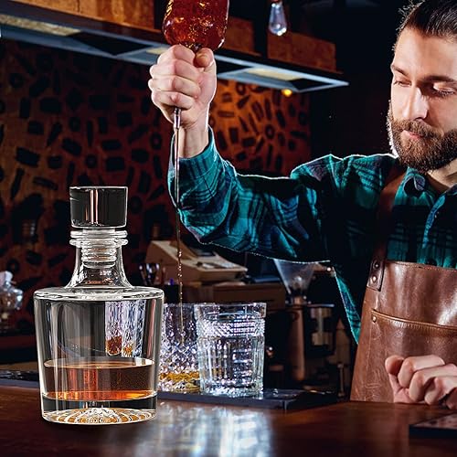 Miniatura 6 de Decantadores de whisky de cristal, decantador sin plomo con tapón de vidrio, decantador de vodka para vino, bourbon, brandy, licor, jugo, agua,