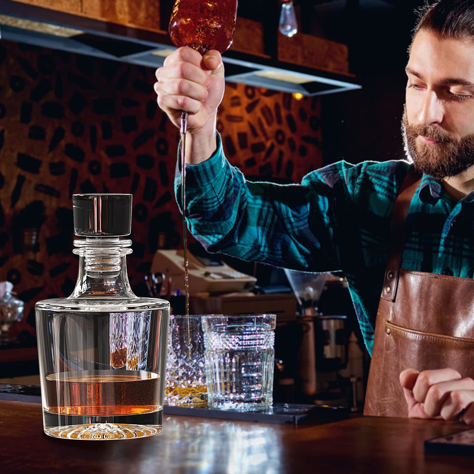Carafe à whisky avec bouchon en verre (rétro)