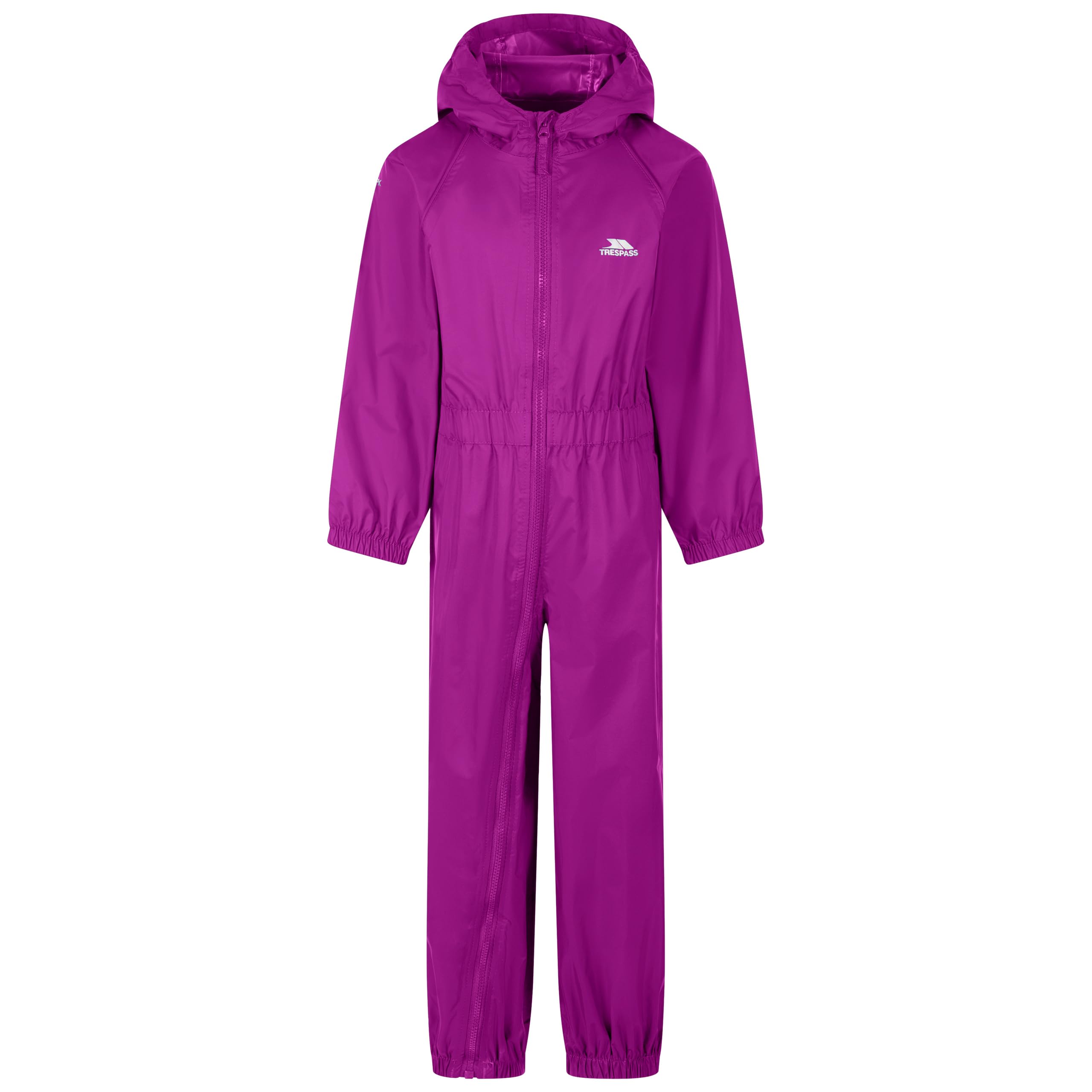 Trespass Unisex Kids Purple Kids Waterproof Rain Suit Button