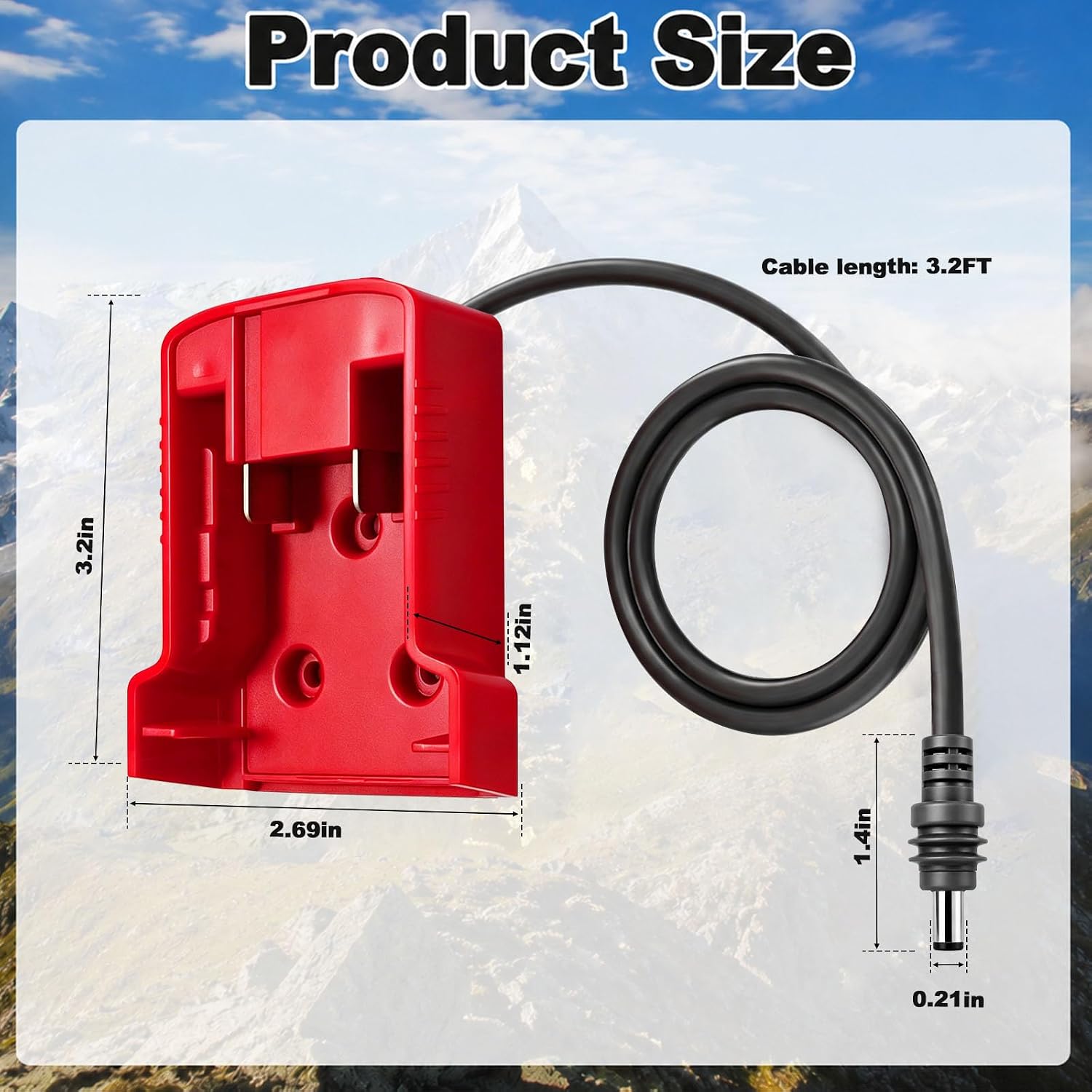 Starlink Mini Battery Adapter Compatible with Milwaukee M18 18V Battery, 3.2FT 18AWG DC Power Cable, Portable Power Cord for Starlink Mini Satellite, Plug & Play for Camping, RV, Jobsite - 1M