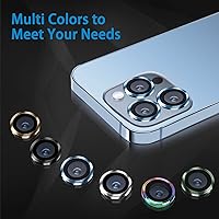 Vista 6 de Compatible con iPhone 13 Pro para iPhone 13 Pro Max, protector de lente de cámara antiarañazos, vidrio templado 9H, protector de cámara de metal a