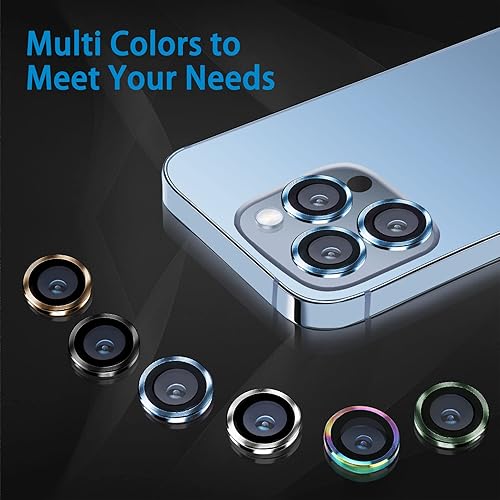 Miniatura 6 de Hsefo Compatible con iPhone 13 Pro para 13 Pro Max, protector de lente de cámara antiarañazos, vidrio templado 9H, protector de pantalla de cámara