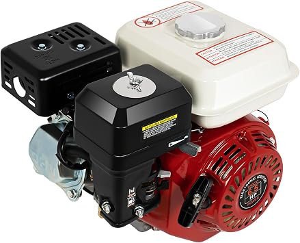 200CC Gas Engine, 6.5HP 4 Stroke Air Cooled Gas Engine with Fuel Tank 3KW Horizontal Shaft OHV Motor for Generators Water Pumps and Farm/Agricultural Machinery 6.5HP