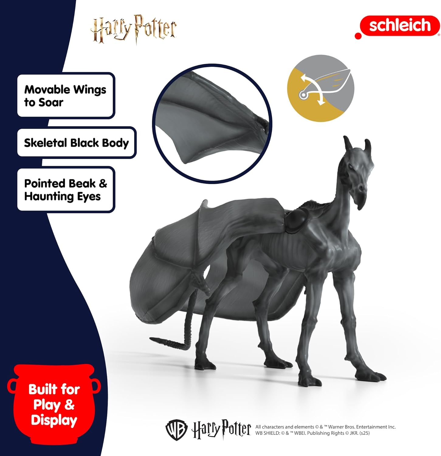 Schleich Harry Potter - 8" Thestral Figurine - Harry Potter Halloween Decoration Horse - Wizarding World Collectible Figures for Kids and Adults - Toys for Ages 6+ | 13996