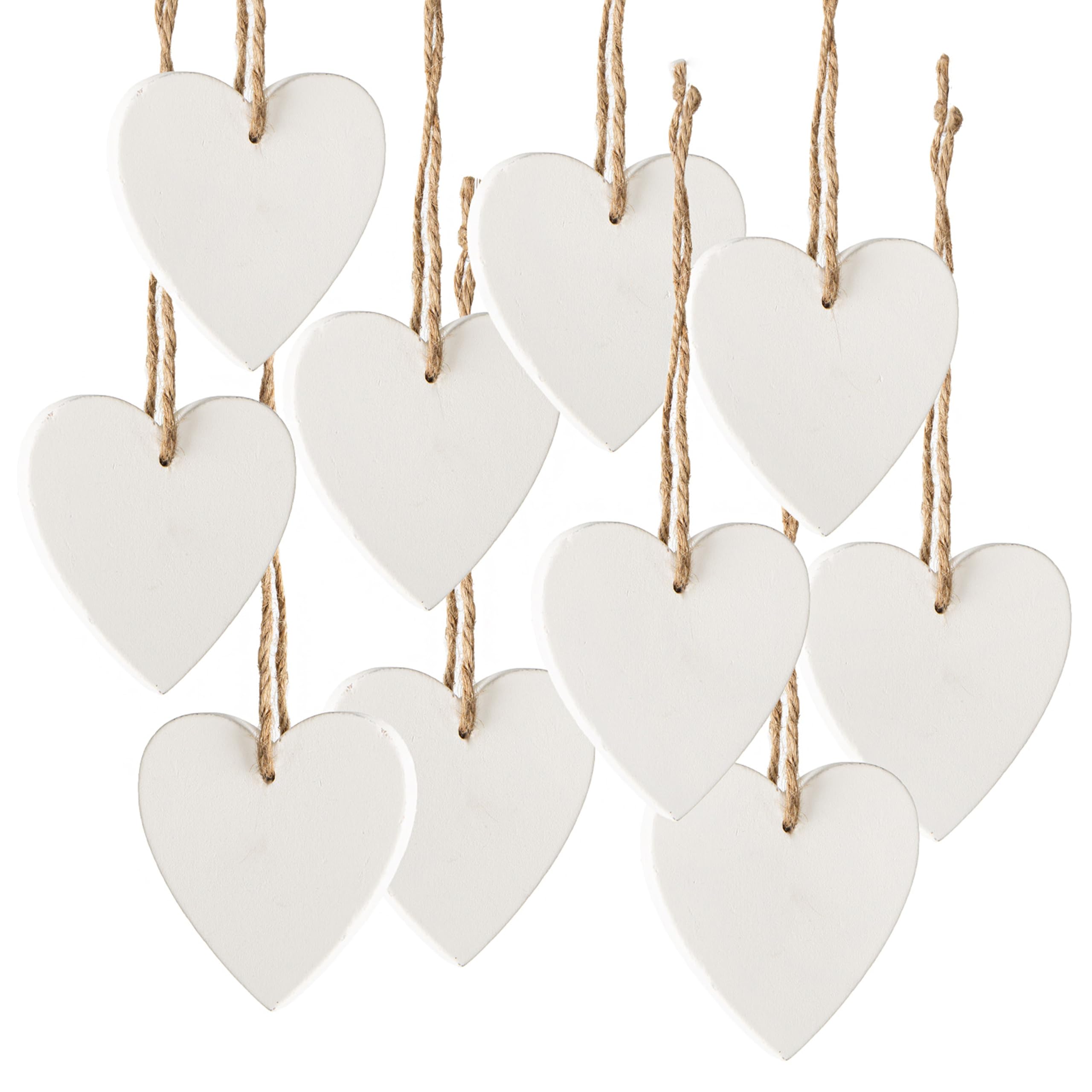 10 pezzi di ornamenti da appendere in legno a forma di cuore, cuori artigianali per matrimonio, regalo di San Valentino, artigianato in legno fai da te  15