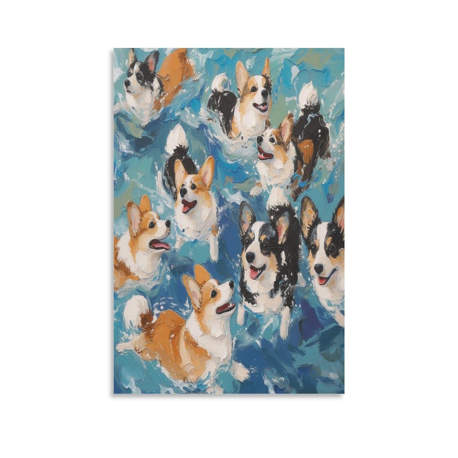 Corgi Murale Décoration Tableau Toile pour une Maison Chaleureuse