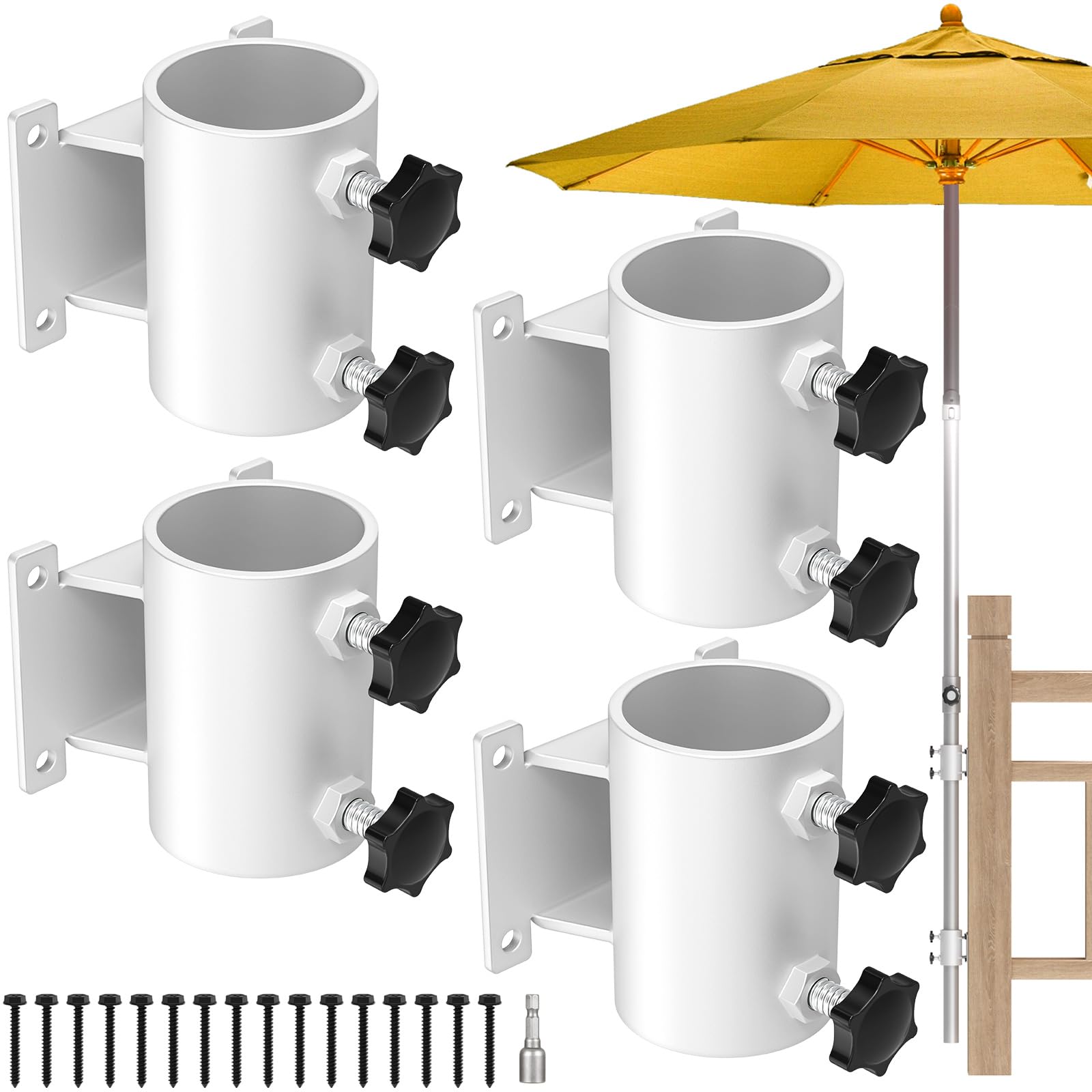 Support de parasol en acier inoxydable durable pour rambarde de balcon chic