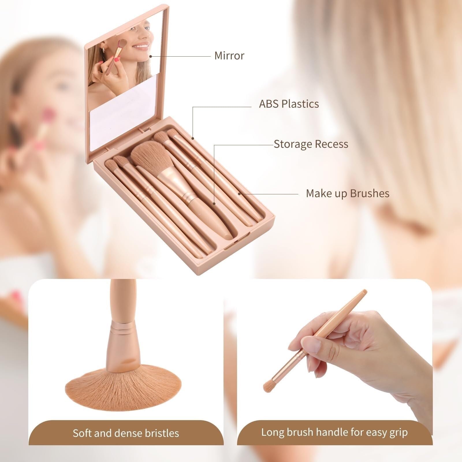 Pinsel Werkzeuge Reise-Make-up-Pinsel-Set, Lidschatten-Make-up-Pinsel, Weicher Pinsel, Basic-Make-up-Pinsel Gesichtsbemalung(A)