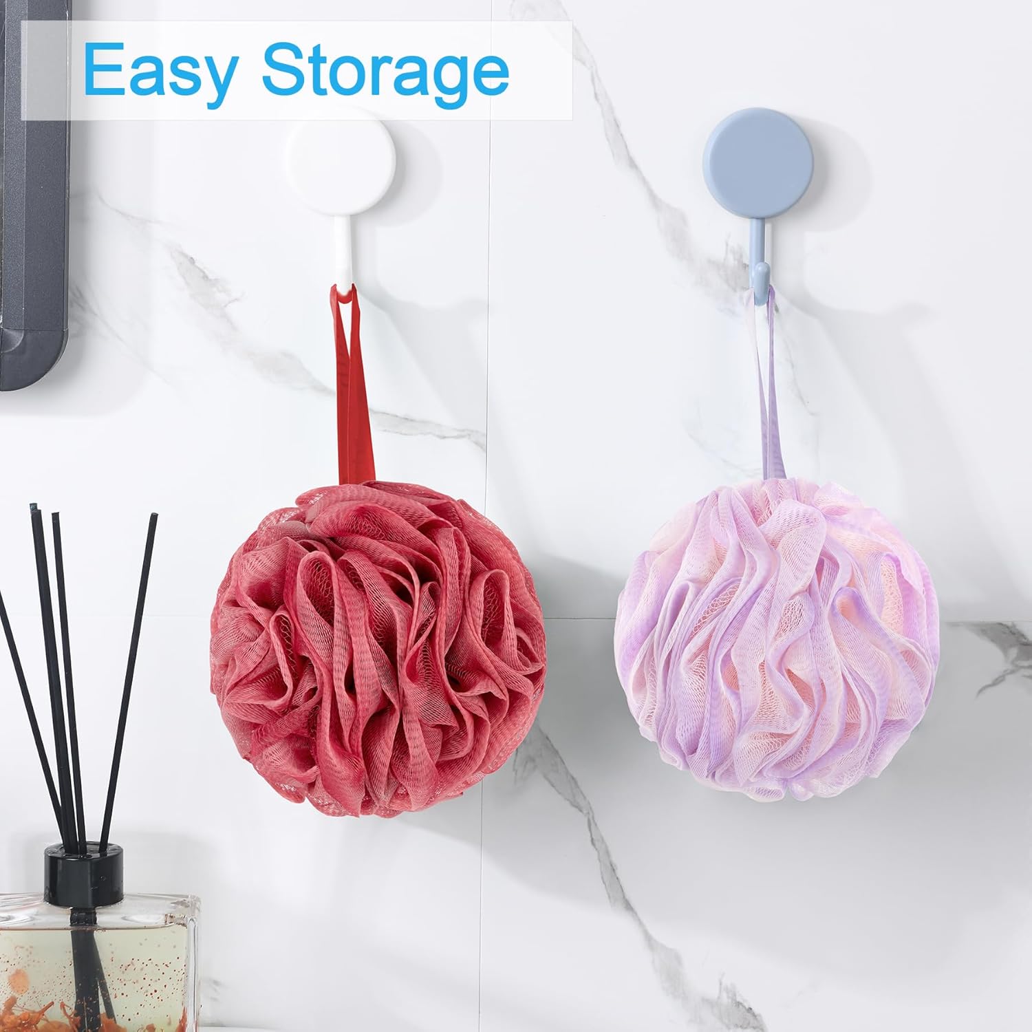 AmazerBath Loofah Sponge 60g/Piece, Exfoliating Bath Sponge Body Scrubber - Loofa Set of 4 - SunsetBerry Colors, Medium - Image 7