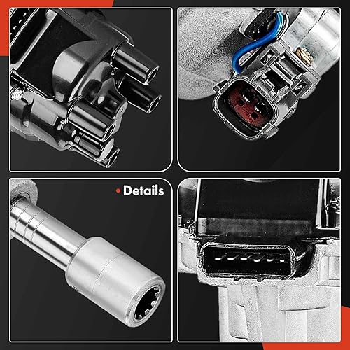 Miniatura 7 de A-Premium Distribuidor de encendido con tapa y rotor compatible con Nissan Frontier 1998-2004, Xterra 2000-2004, Pickup 2006-2010, NP300 2009-2012,