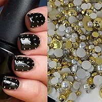 Vista 4 de Calcomanías de diamantes de imitación para rostro, perlas y diamantes de imitación, joyas de diamantes para ojos, cabello, cuerpo, perlas planas