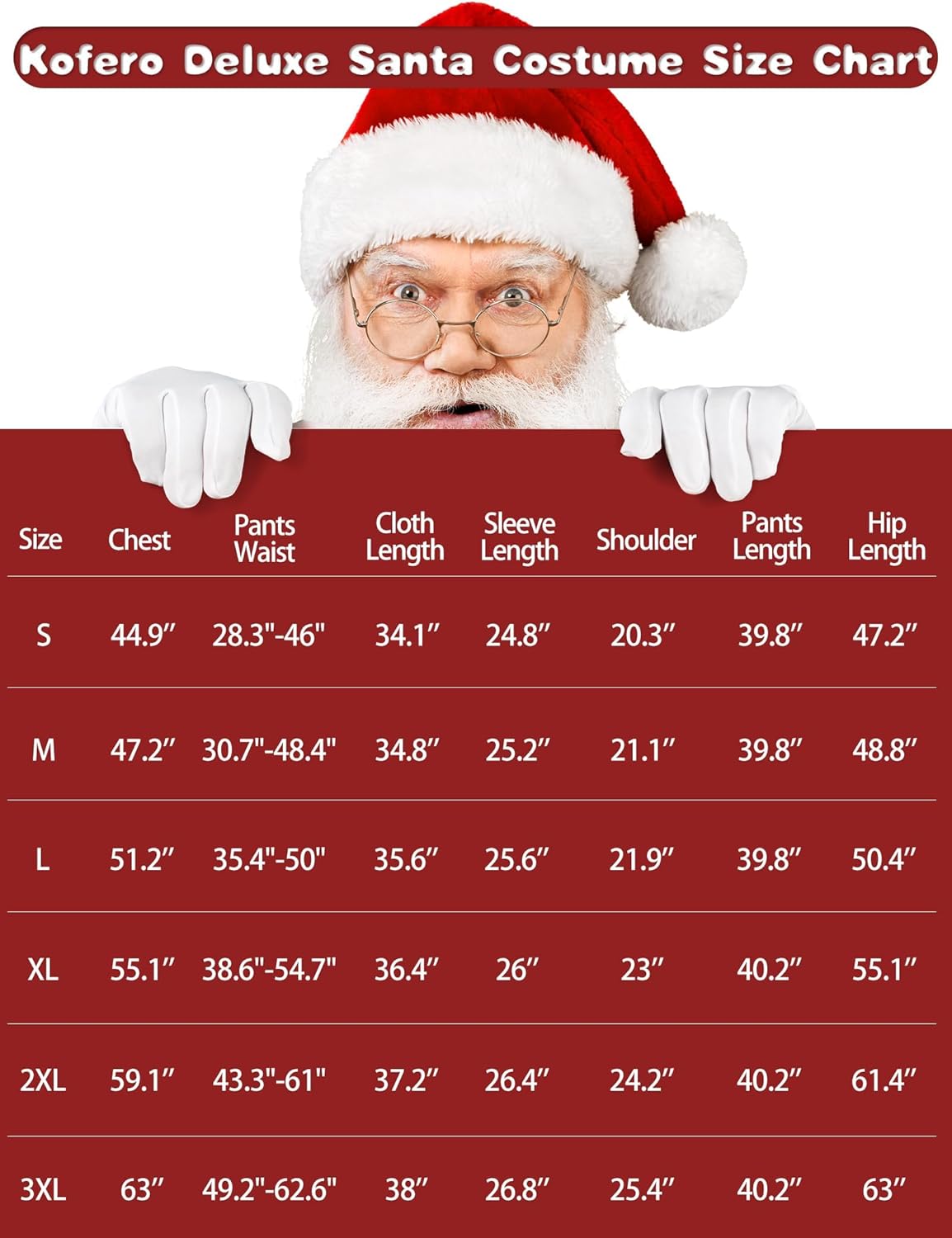 Santa Claus Costumes for Men Adult Santa Suit Plus Size Outfit Professional Deluxe 11Pcs Christmas Holiday Cosplay - Image 6