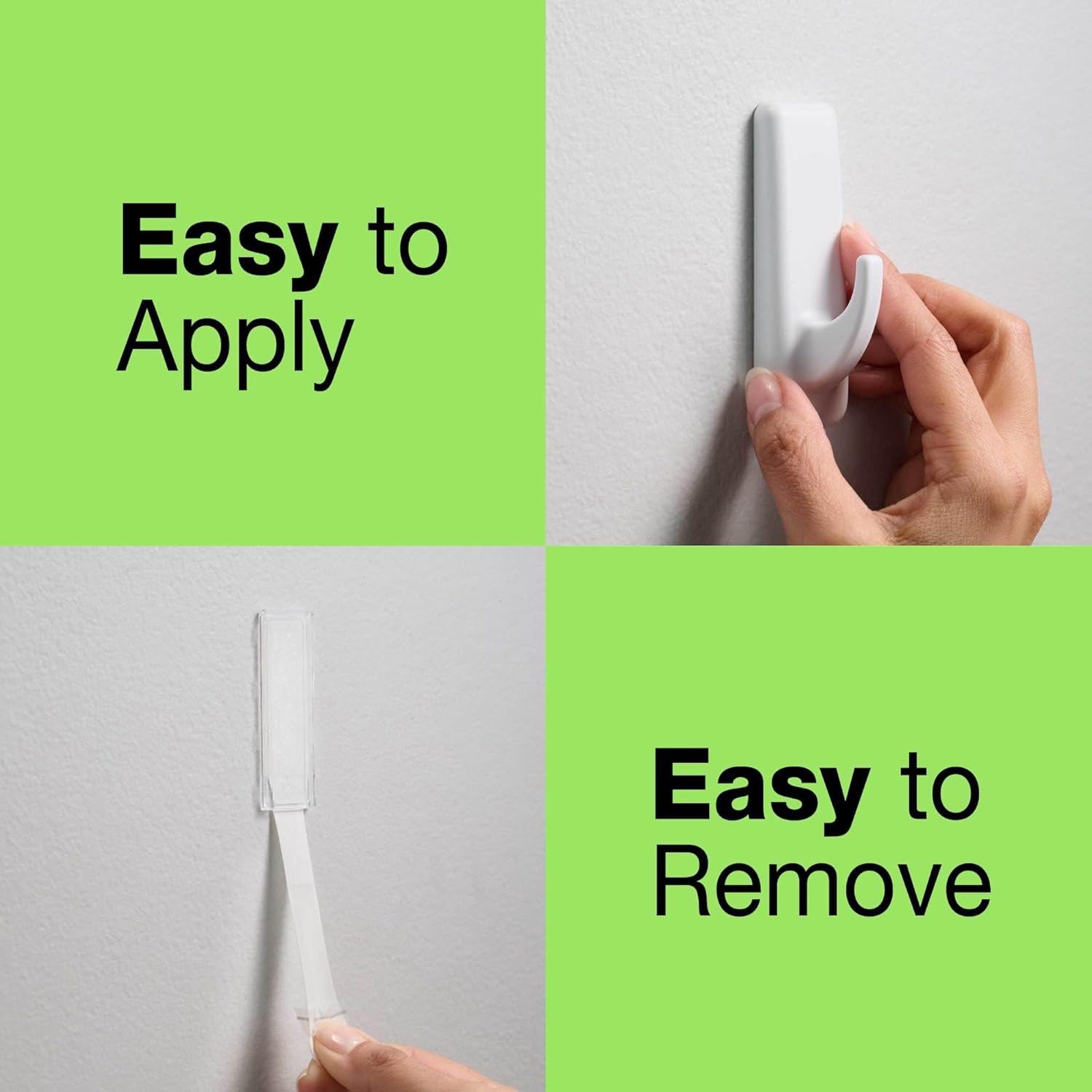 FrogTape reMOVEables Utility Wall Hook Damage Free - 6 Reusable Hooks & 12 Adhesive Strips - Holds up to 5 lbs - Removable Adhesive Large Utility Wall Hooks for Hanging - No Nails - White (Pack of 6)
