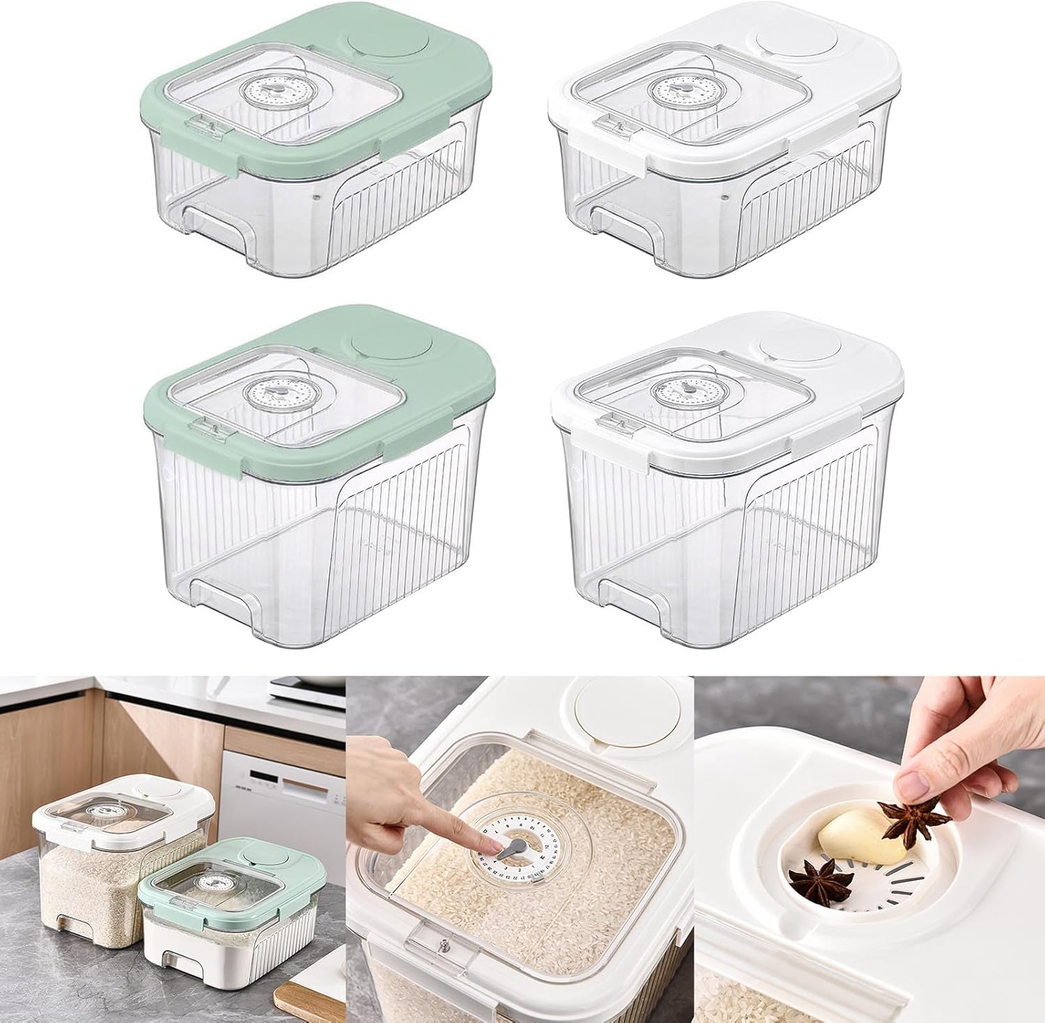 Grain Rice Storage Bin Large Mouth Collection Container Household Accessory For Kitchen Fruit Vegetable Banana