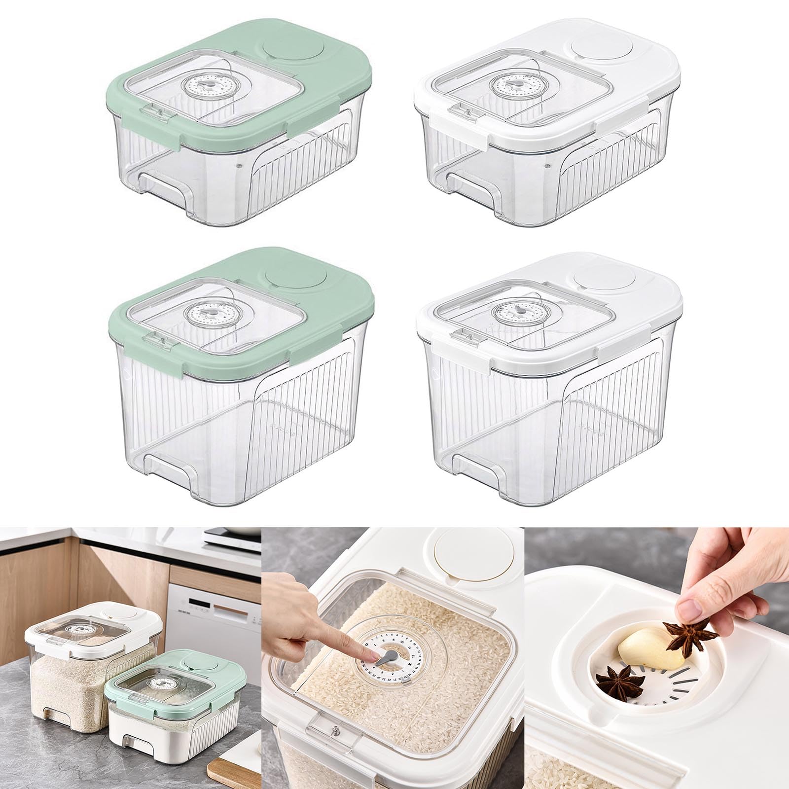 Contenitore di immagazzinaggio del riso del grano chiaro della scatola di immagazzinaggio di grande capacità forniture per la famiglia per la raccolta di fagi