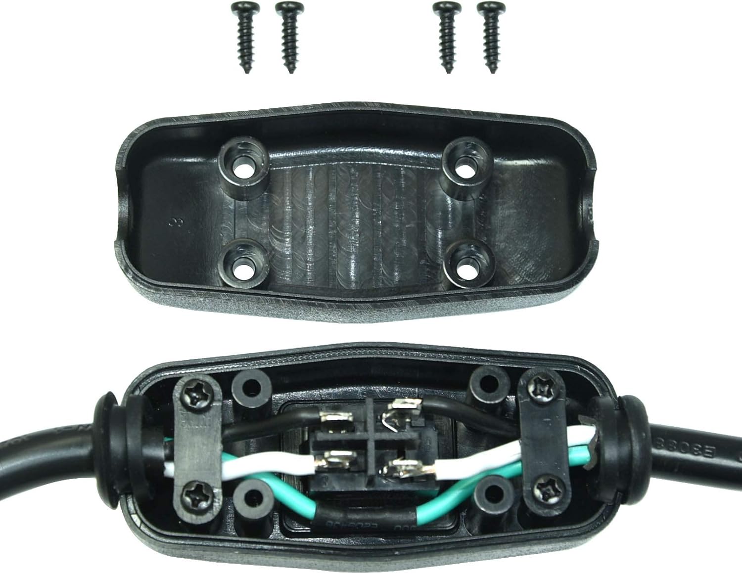 FILSHU 6ft 18 Gauge 3 Prong AC Power Cord Cable with on Off Switch, Pigtail (Open End Wiring), NEMA 5-15 Plug US SJTW 18AWG (10A) 6FT Black image 3 of 6 B08BRF11T7