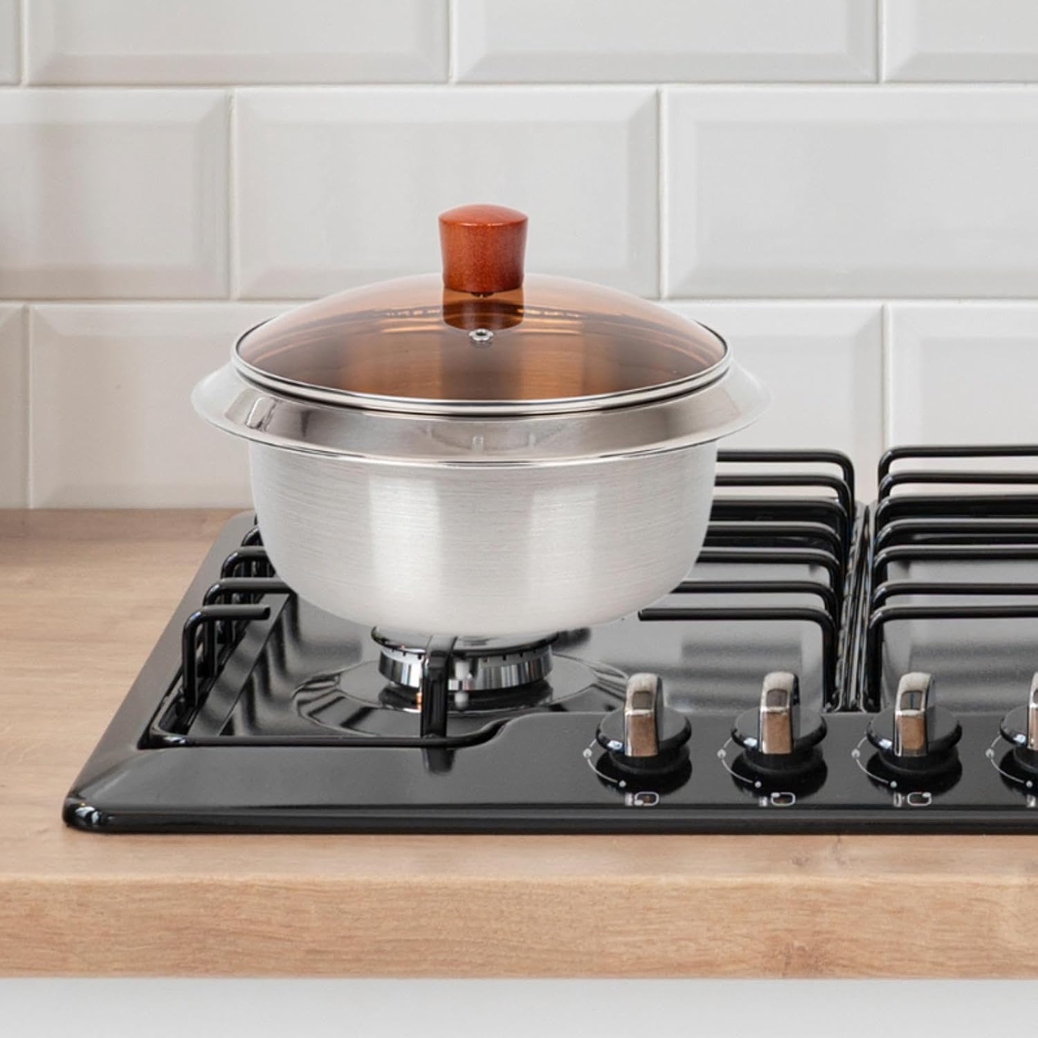 Stainless Steel Mixing Bowl Soup Bowl Sturdy Portable Rice Bowl Ramen Bowl Multiuse Serving Bowl for Restaurant, 22cm