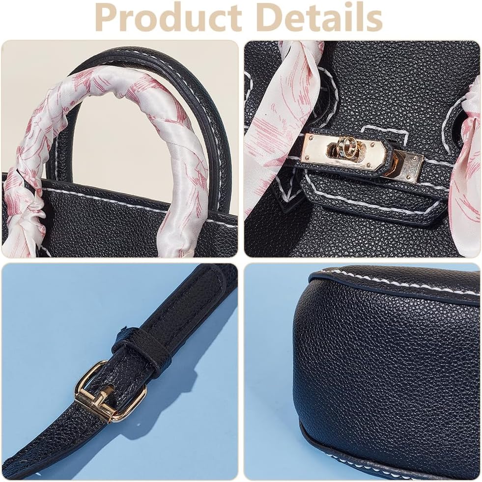 WADORN DIY Imitation Leather Crossbody Bag Kits, DIY Shoulder Bag Making Set Lady DIY Faux Leather Handbag Making Kit for Handmade Craft Bag Making Accessories, Black