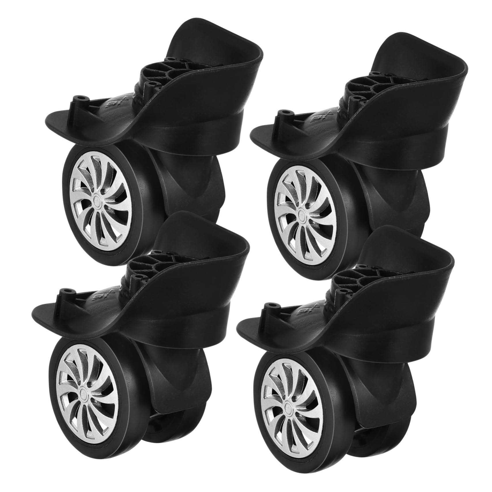 WINOMO 4 Pcs Luggage Swivel Wheels Replacement Suitcase Spinner Wheels Repair Replace Travel Luggage Wheels Furniture Caster Wheel for Sofa Chair Cabinet Black（4.01X3.58X3.58 inch）