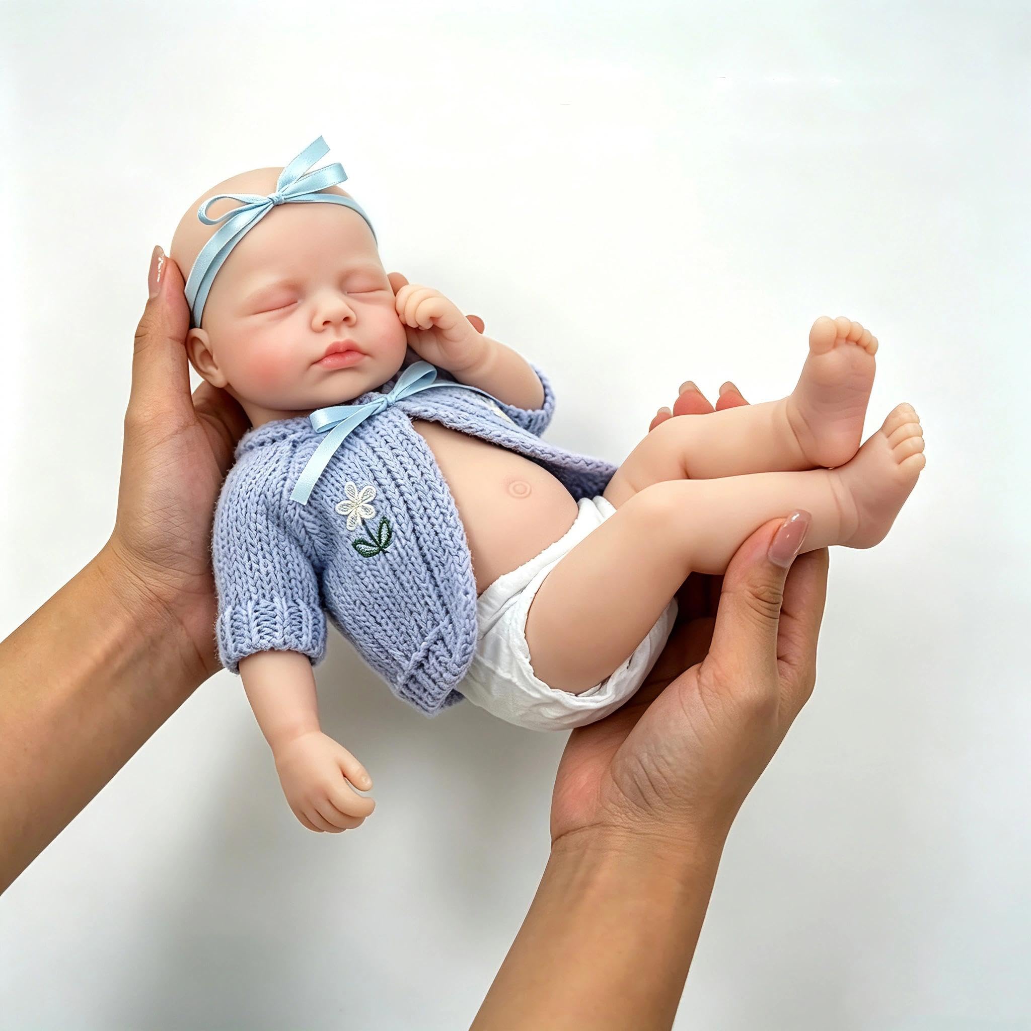Anano Reborn Silicona Cuerpo Completo 30Cm Muñeca Reborn Silicona Bebe Niña