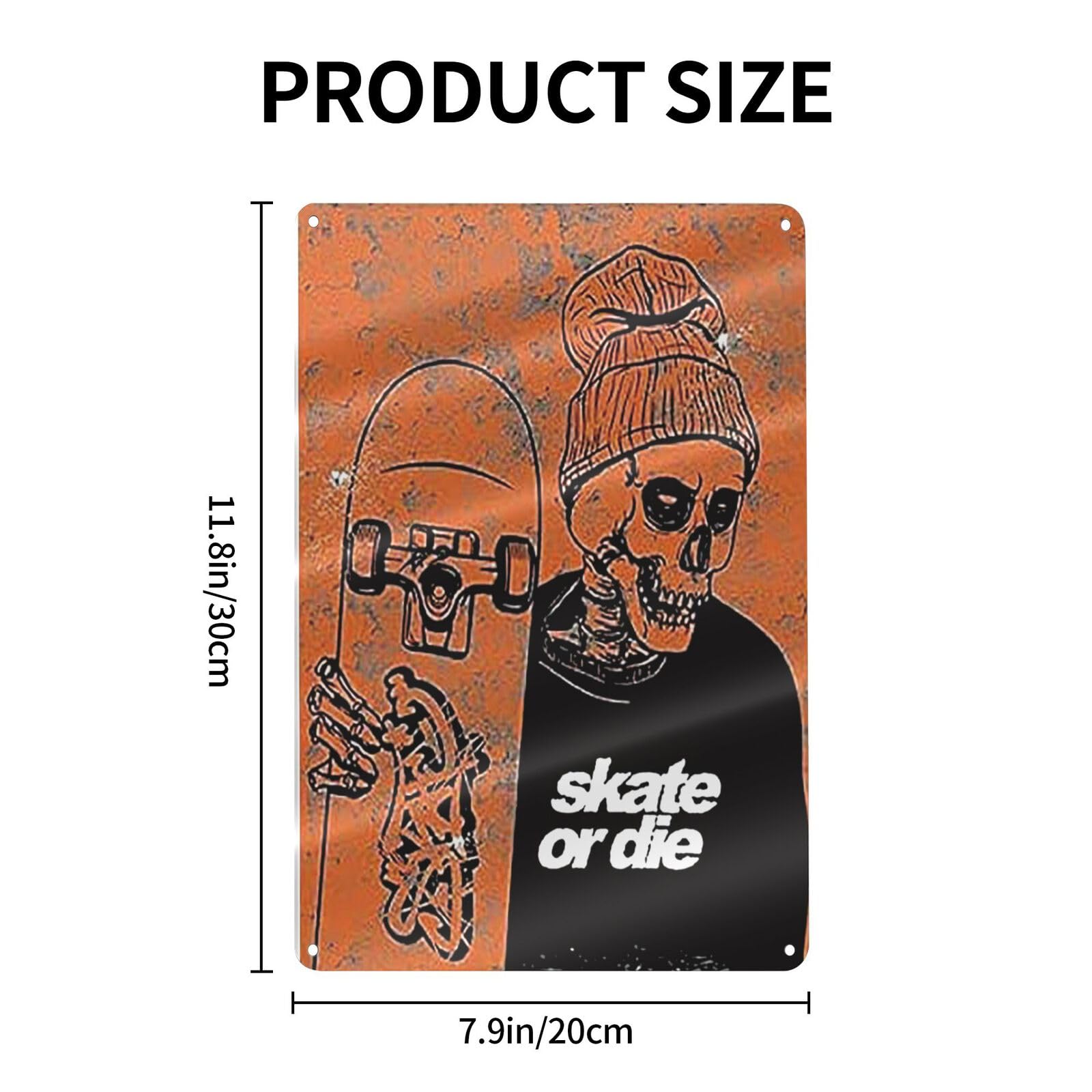 Amazon.com: GCOCL Metal Tin Sign Poster Skate Or Die Skateboard