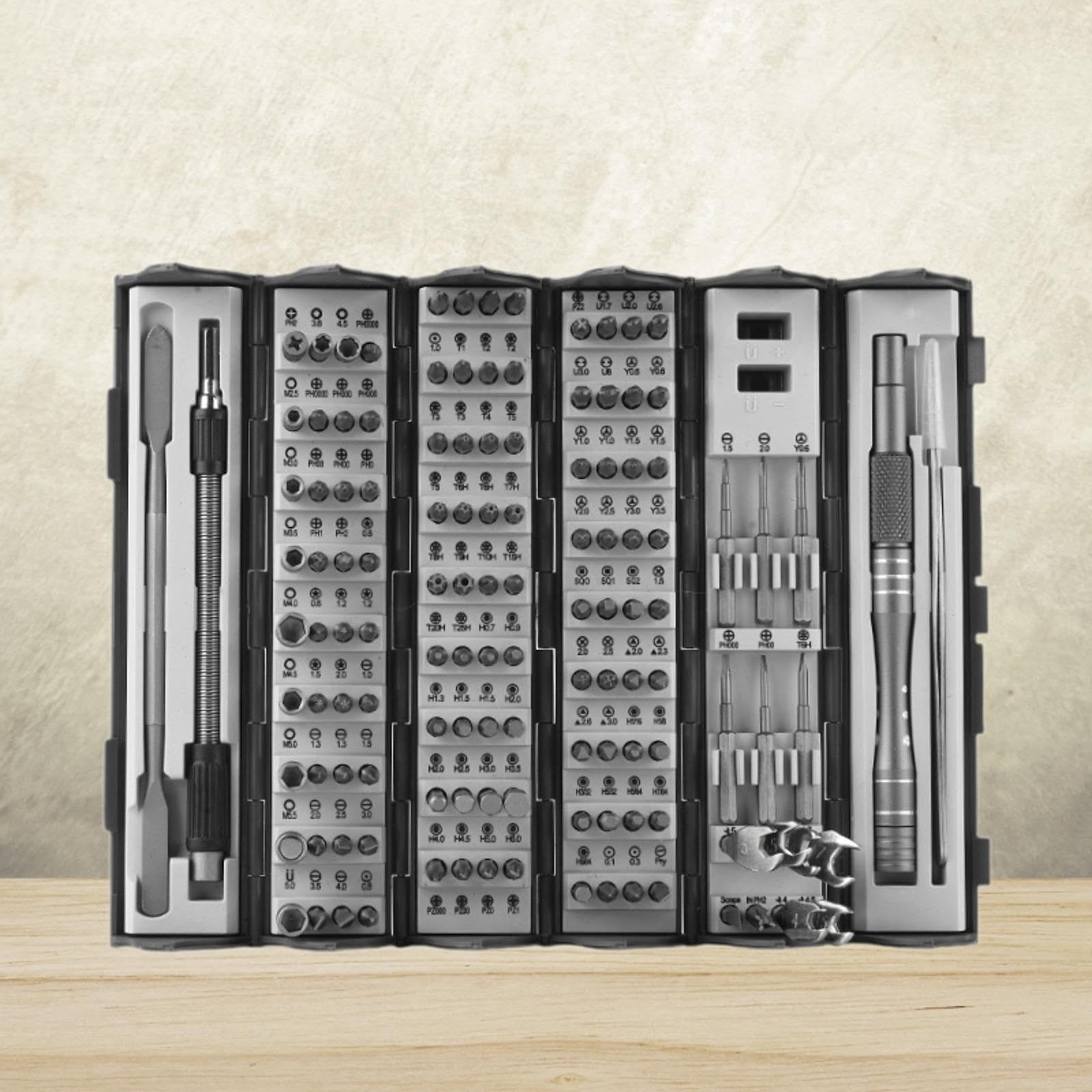 Jeu de Tournevis de Précision 128 En 1, étui de Rangement Cylindrique Enroulable, Kit D'outils de Réparation