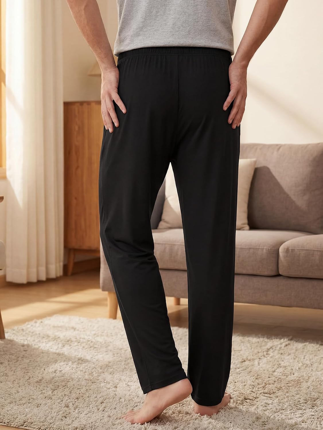 Latuza Men's 26" Inseam Short Length Pajama Pants Bamboo Viscose Lounge Pants