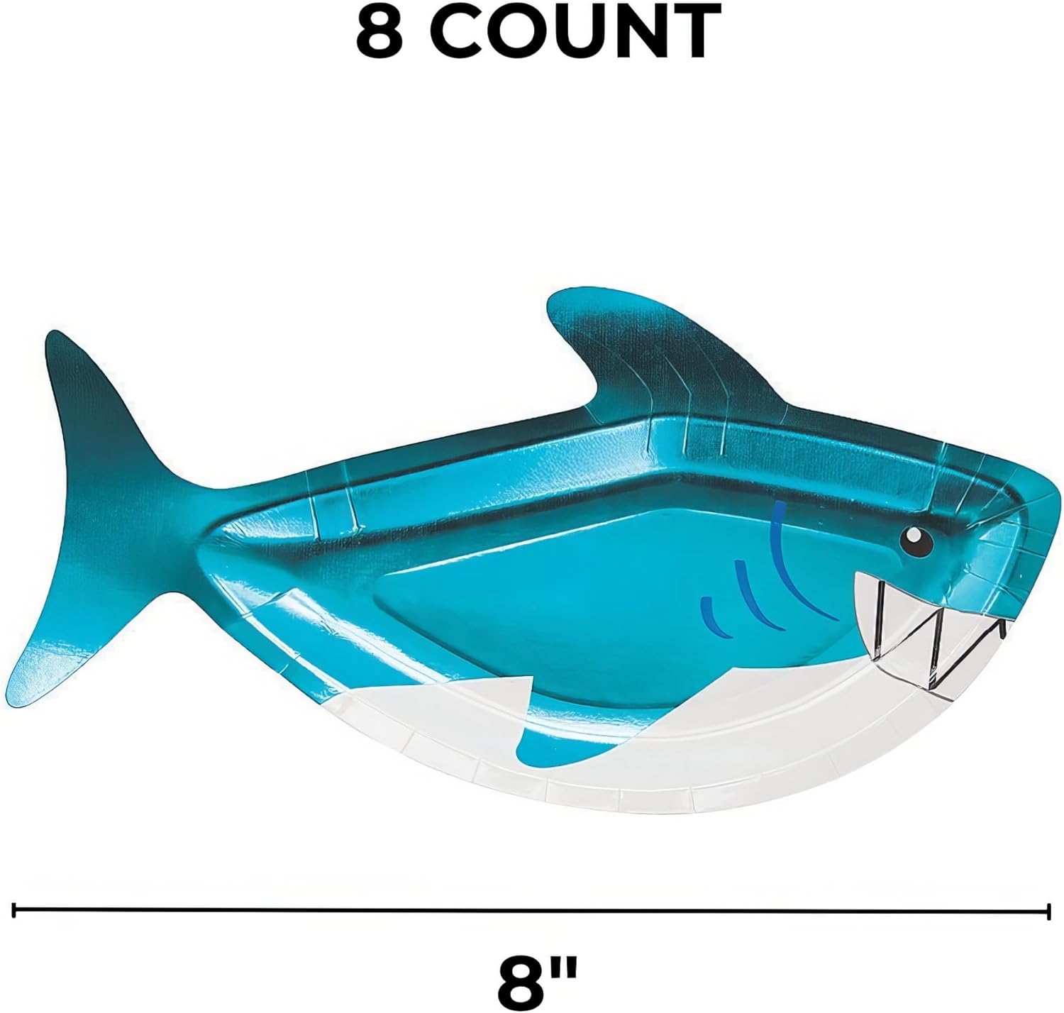 Fun Express Shark Party Shark-Shaped Paper Dessert Plates - Shark Theme Party Baby Shower Party Plates - Party Decoration Perfect for Birthday Event Party Wedding - Tableware Party Supplies - 8 Pieces image 3 of 3 B08CS24JYM
