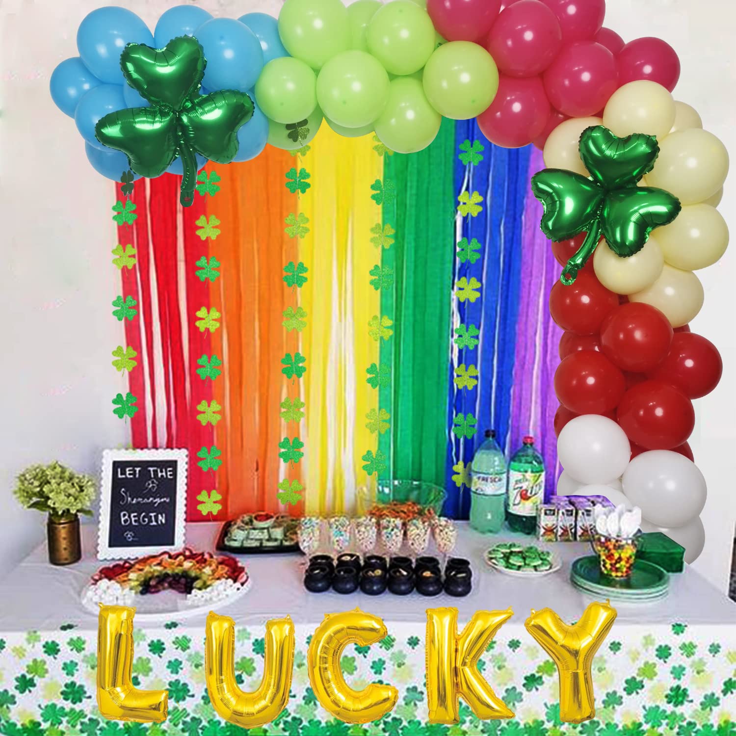 St. Patrick's Day Balloon Arch Kit Green Gold Balloon With