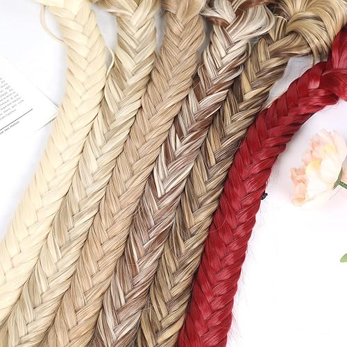 Miniatura 9 de TBOAD Cola de caballo trenzada para mujer, extensión de cola de caballo trenzada de 24 pulgadas de largo, extensión de cabello con clip con cordón
