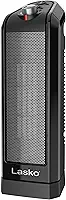 Lasko CT16450 Aquecedor elétrico de cerâmica oscilante portátil pequeno 1500W com termostato manual e proteção de segurança contra superaquecimento para uso doméstico interno, preto