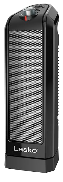 Lasko Oscillating Ceramic Space Heater for Home with Overheat Protection, Thermostat, and 3 Speeds, 15.7 Inches, Black, 1500W, CT16450, Small, 4 Pounds
