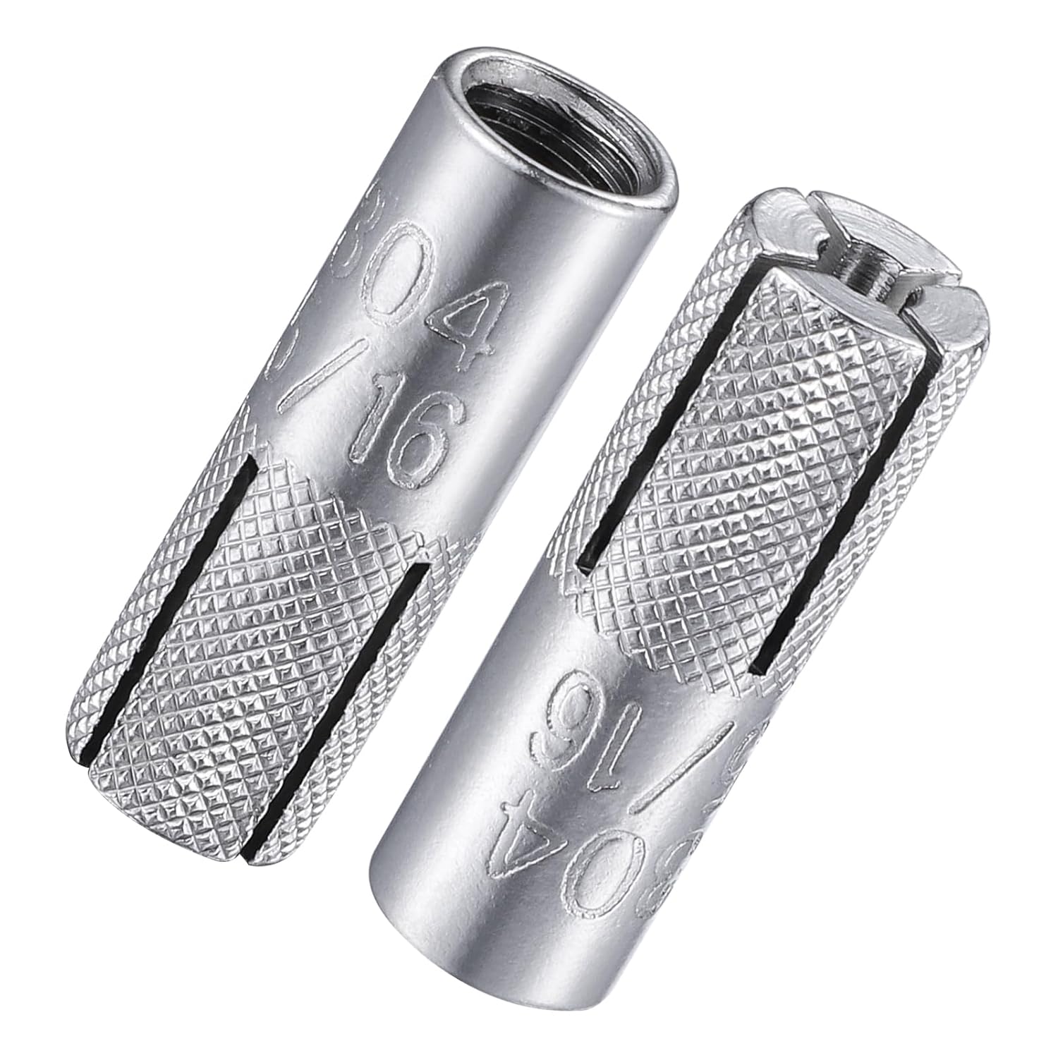 Wensilon(20 pcs) 1/2"-13 Premium Stainless Steel Drop in Anchors Assortment, Knurled Drop-in-Anchor for Solid Concrete, Internal Forced Expansion Screw Bolts