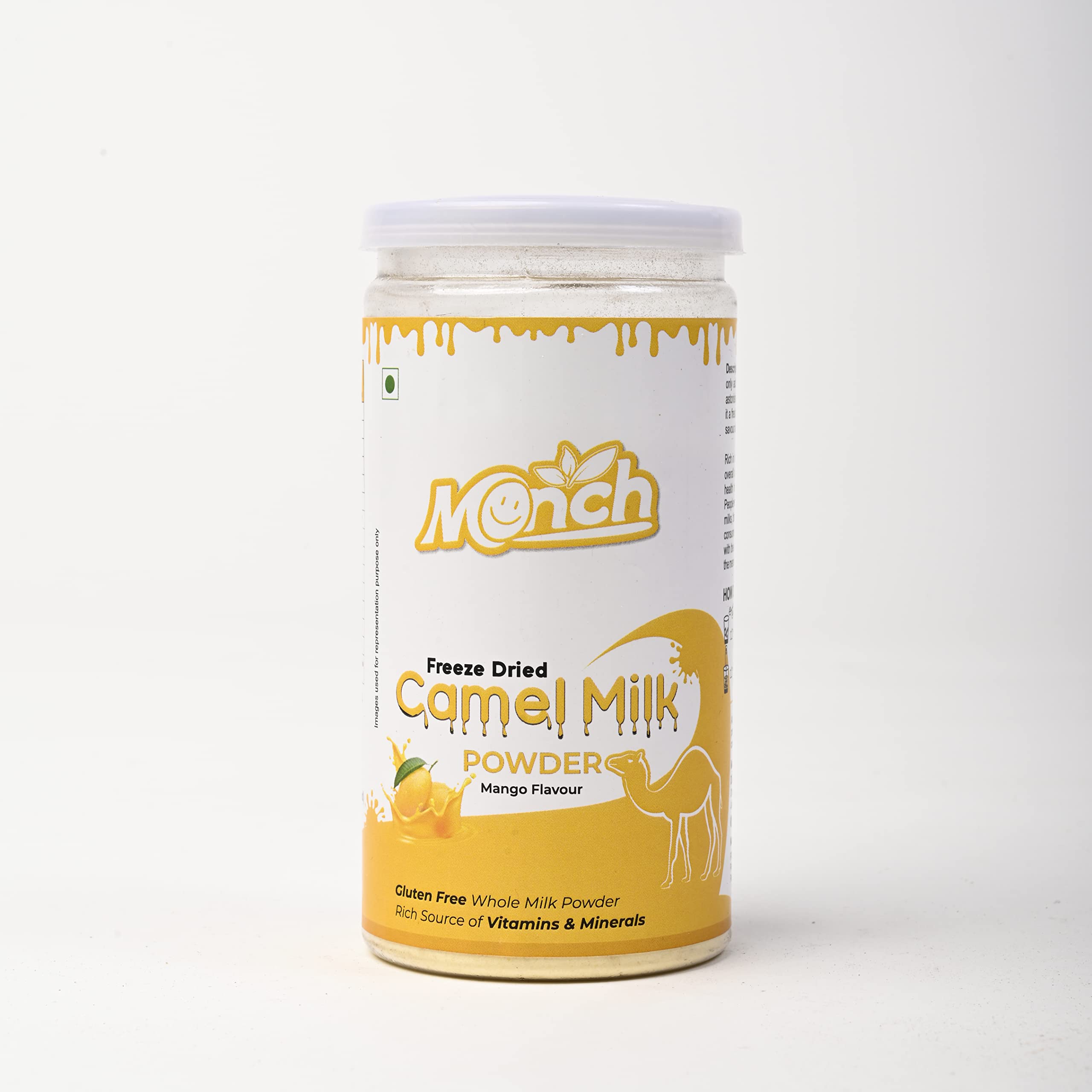 Monch Camel Milk Powder - Camel Milk Powder For Height Growth - Freeze Dried, Mango Flavoured (100g, Pack of 1)
