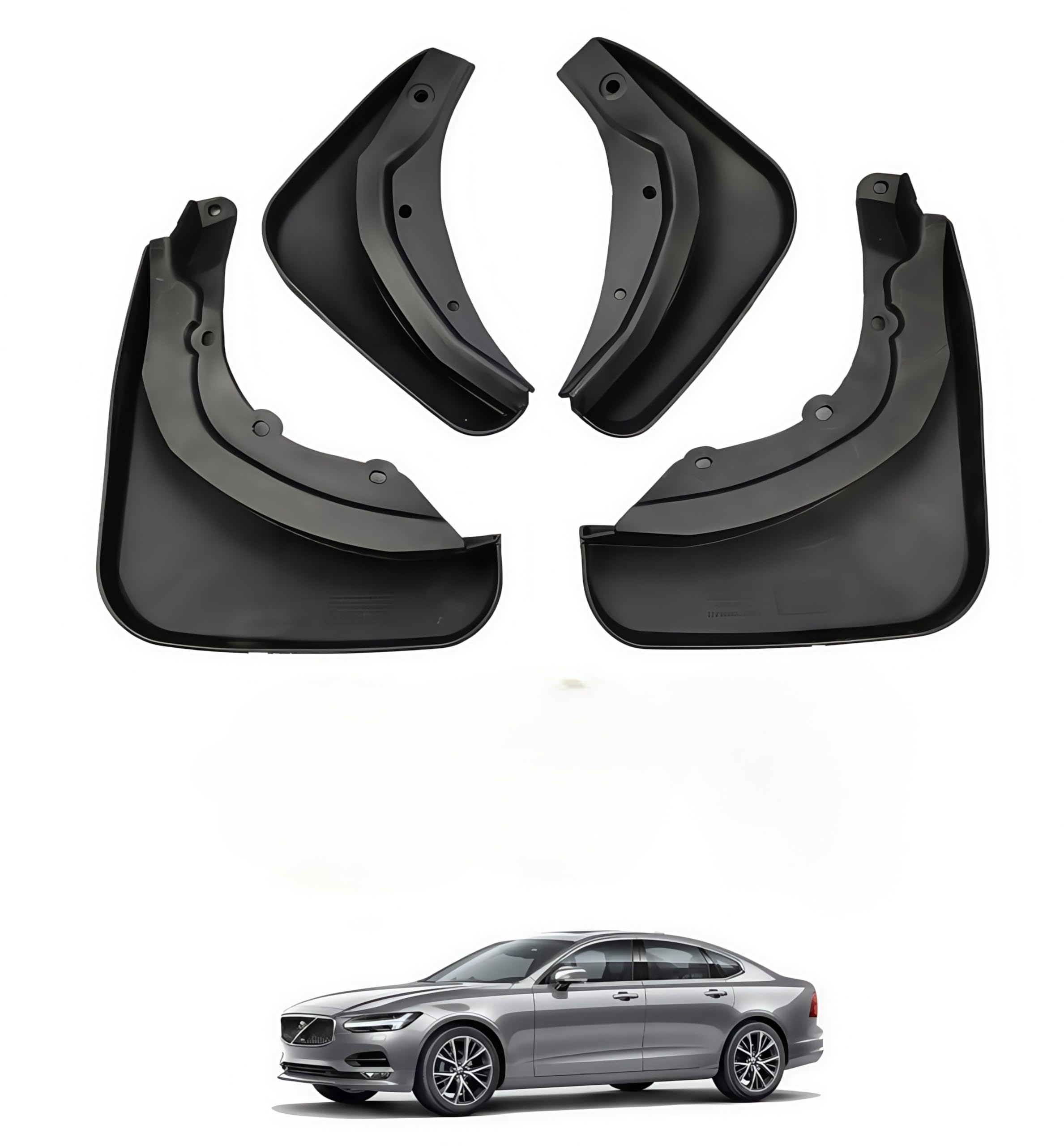 Udrfkds Normal Mud Flaps Splash Guards For Volvo S90 2017-2024 Accessories Mudflap Fender Flares Front And Rear Mud Guard Set 4Pcs