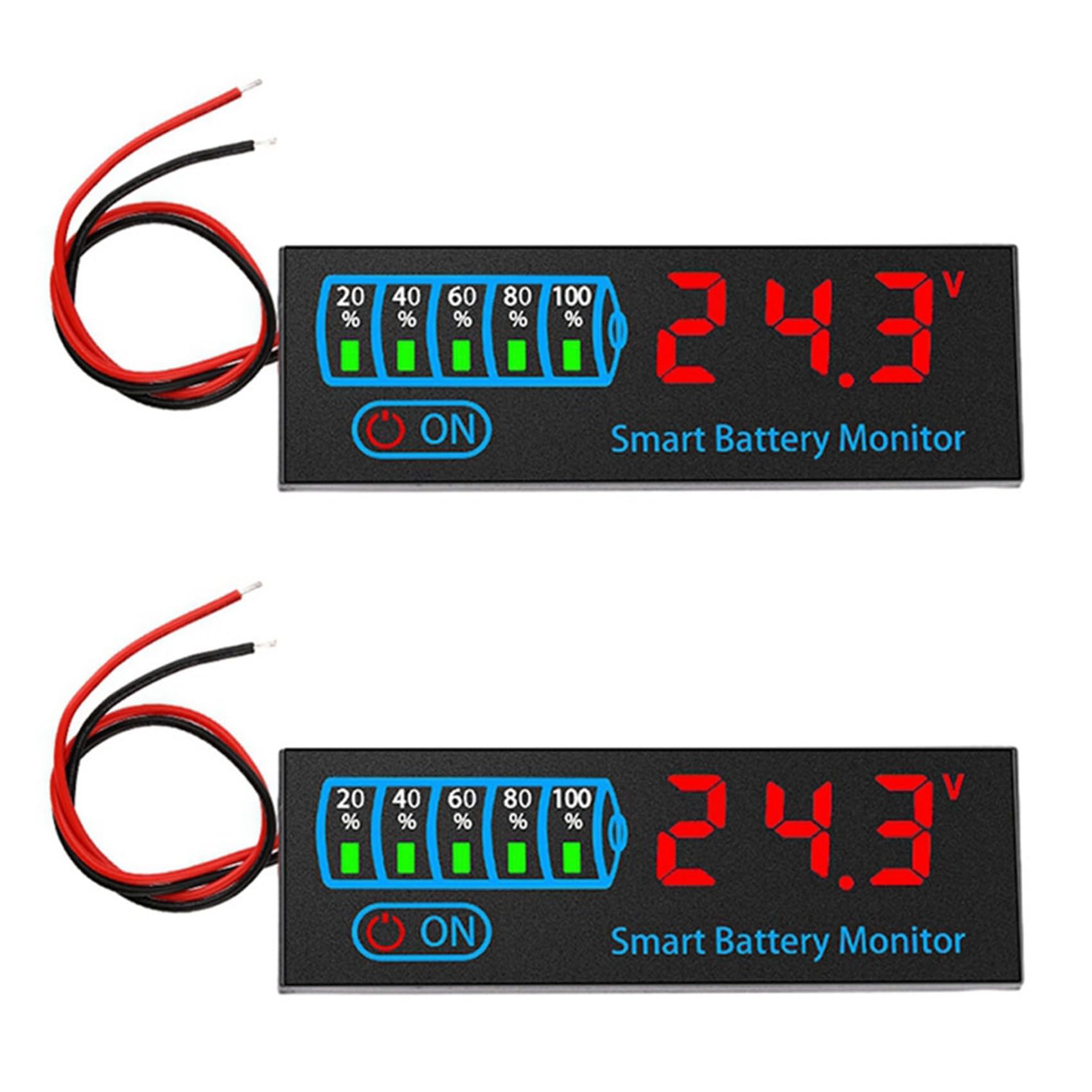 Aundhegrtt As Shown 2X 18650 Li-Ion Lipo Lithium Test 7-55V Acid Battery Level Indicator Tester Leddisplay Meter Module,C