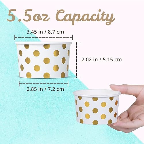 Miniatura 4 de MATICAN Vasos de papel para helado, 100 cuencos desechables de postre de 9 onzas para alimentos calientes o fríos, suministros de fiesta de 9 onzas,