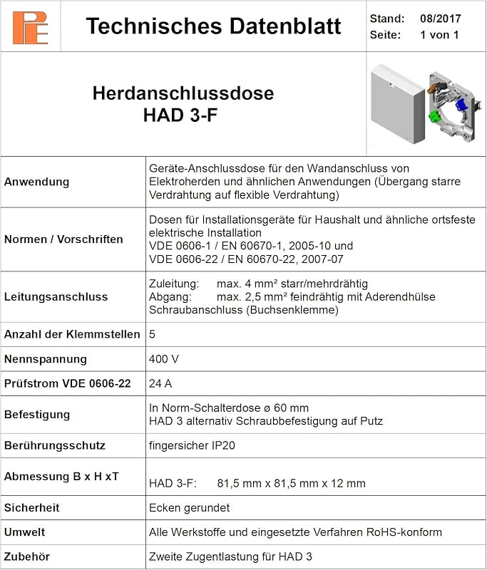 Pollmann HAD3-F Fehér Elektromos Elosztódoboz 5 Csatlakozási Ponttal, Lapos Kivitel, 400V, Pattintható Fedéllel, Falon Kívüli Szereléshez