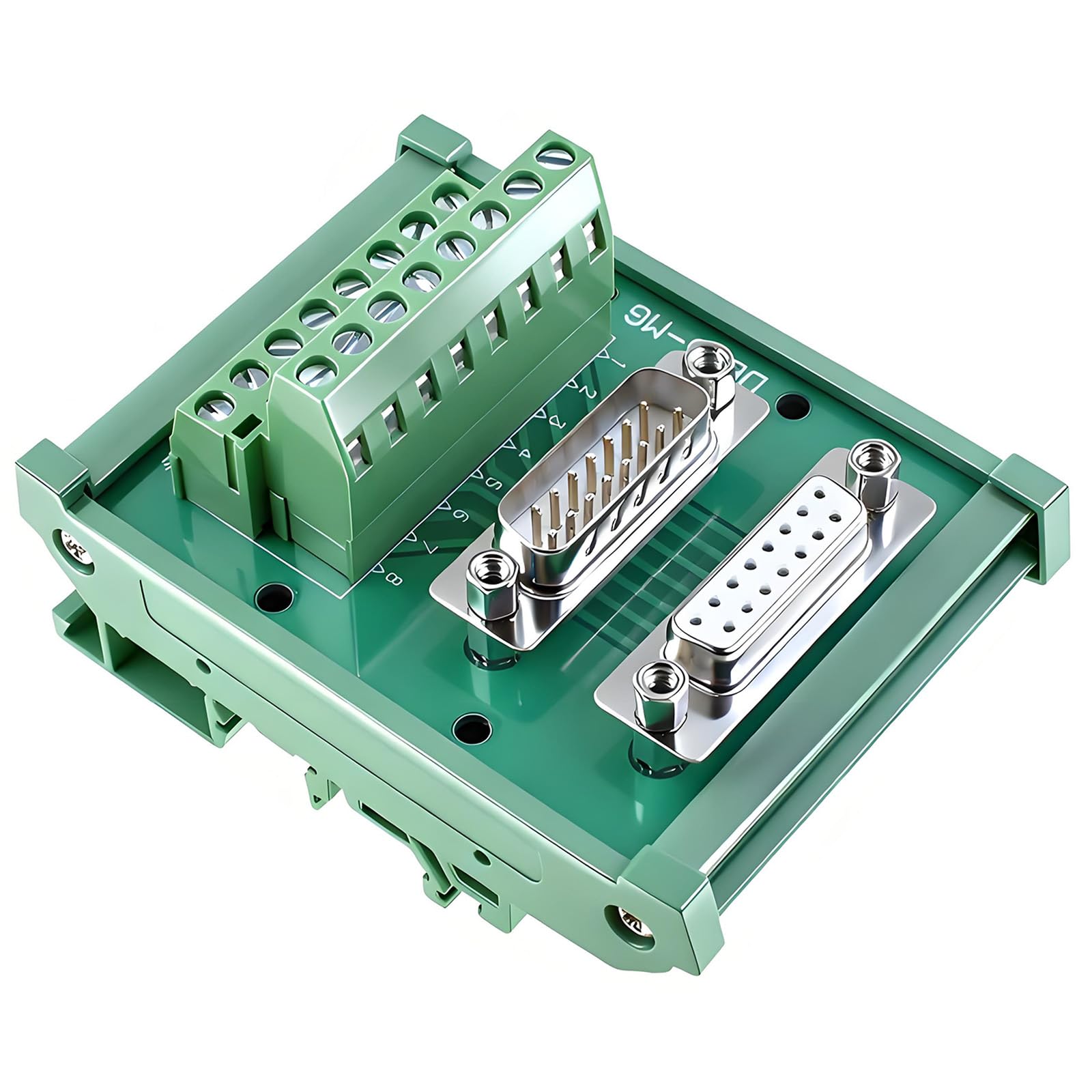 Photo 1 of Willwewon DB15 Male&Female DIN Rail Mount Interface Module, D-Sub 2 Row 15-pin Breakout Board