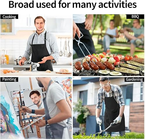 Miniatura 7 de Delantal de chef de cocina con bolsillos para cocinar a la parrilla barbacoa pintura mujeres hombres delantal