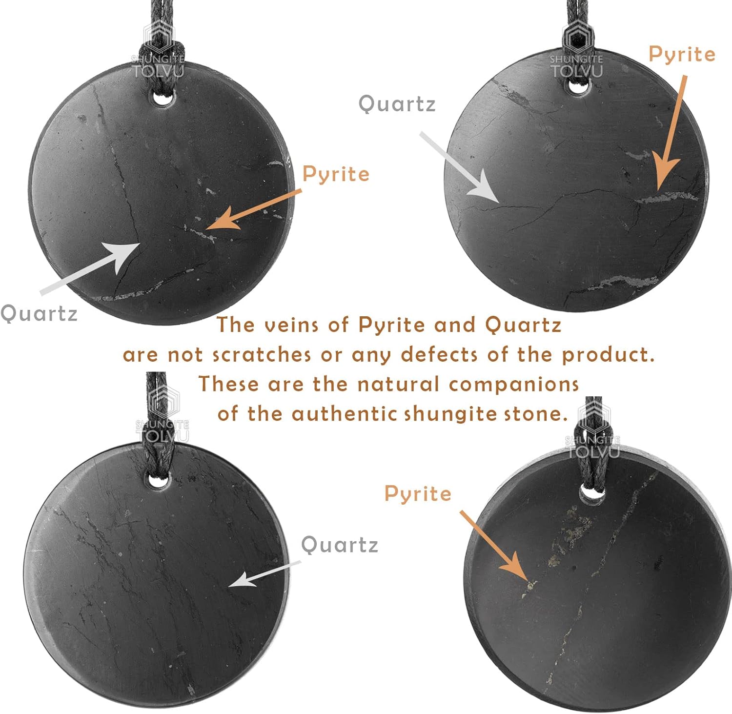 Shungite Pendants, Necklace and Amulets - Made of Authentic Russian c60 Stone - Engraved - 1.4 inches - Round Shape (Flower of Life) - Image 9