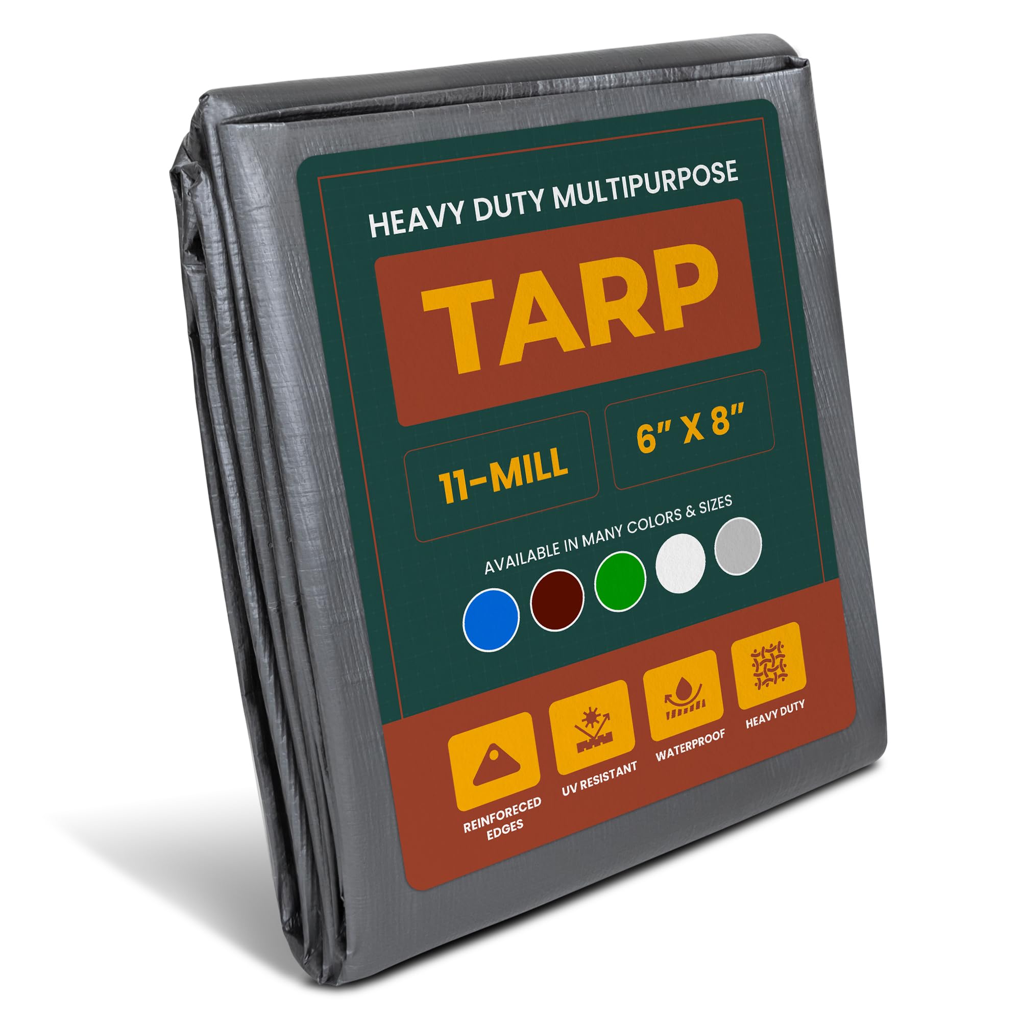 Telone Copertura Impermeabile Con Elastici E Occhielli - Telo Protettivo Per Esterno, Marrone 2x3m