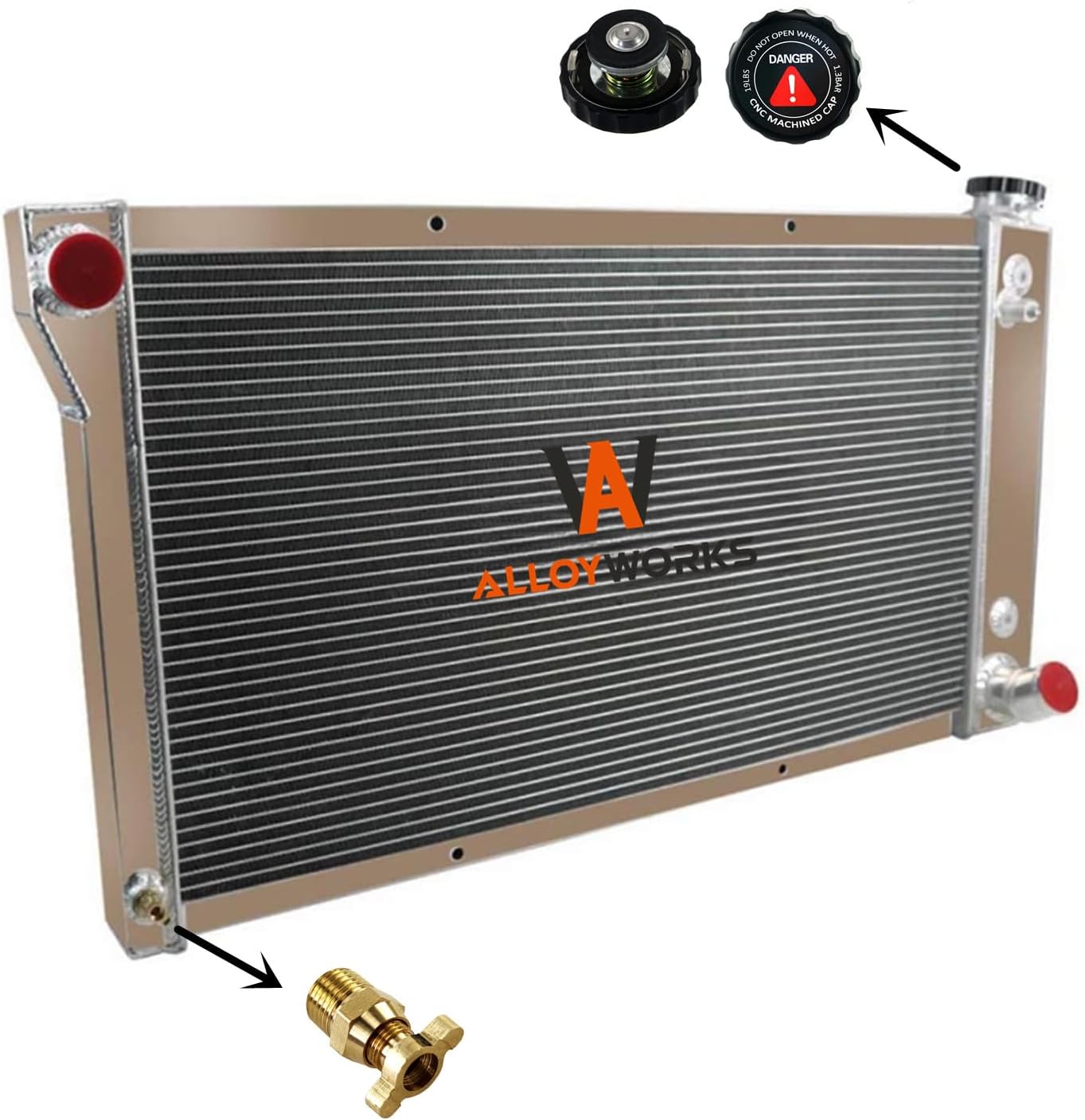 ALLOYWORKS Radiator for 1967-1972 Chevy C10 C20 K10 C1500 C2500 C3500 K20 K30 1971 1972 1979 Chevrolet Blazer Suburban Trucks GMC Jimmy Pickup L6 V8 Engine, 3 Row Core Aluminum Radiator, OEM# 369