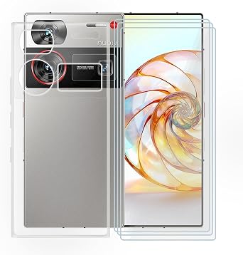 for ZTE Nubia Z60 Ultra Case, with 3 x Tempered Glass Screen Protector, Anti-Scratch Shock-Proof Clear Soft TPU Cover Ultra-Thin Case for ZTE Nubia Z60 Ultra 6.80" - Transparent